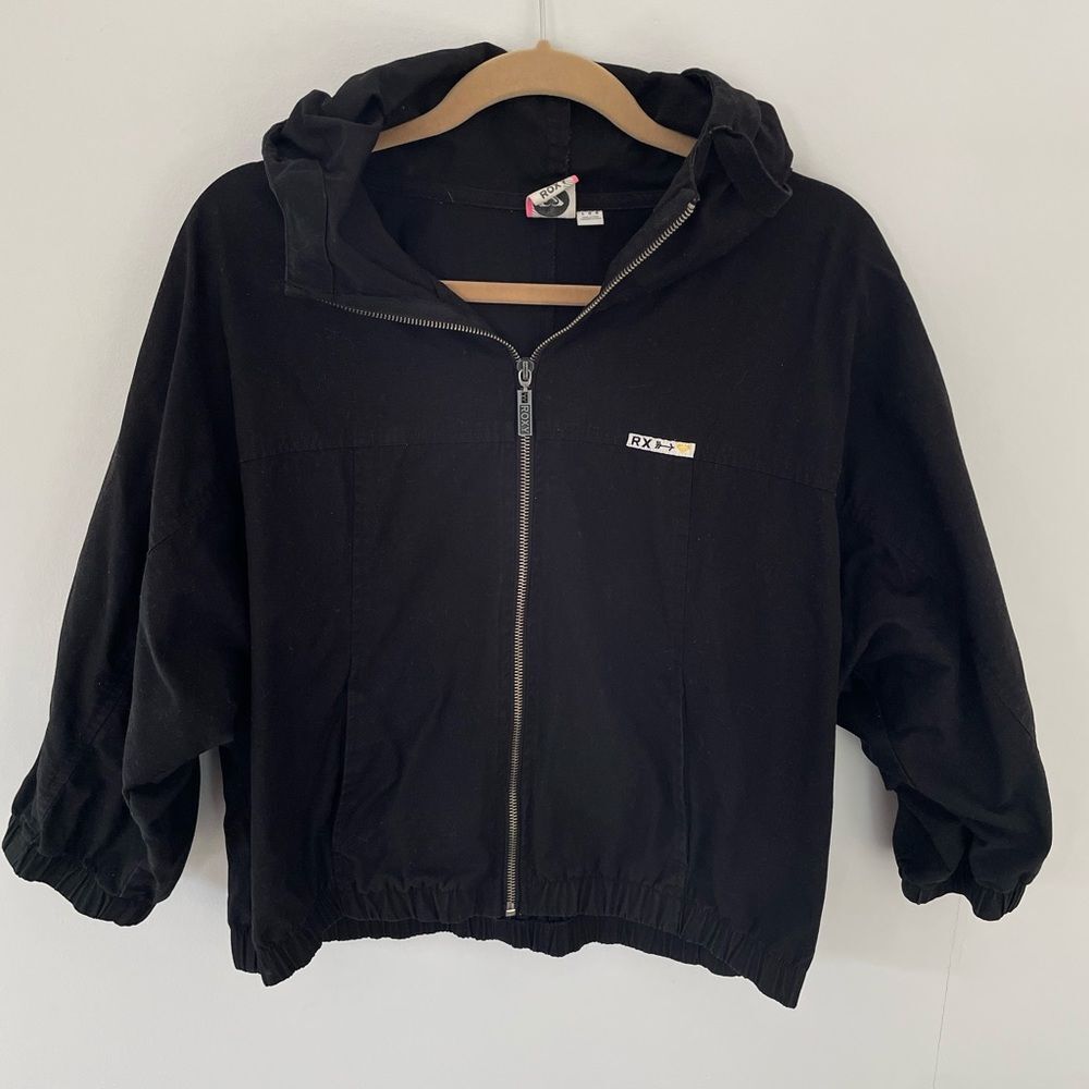 ROXY ZIP UP JACKET cropped 3/4 sleeve’s size large